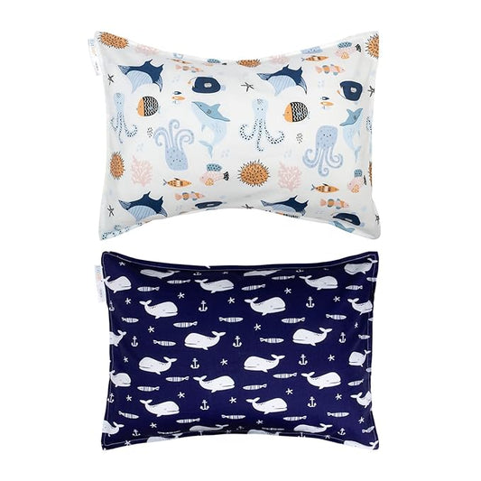 ALVABABY Toddler Pillowcases, Fits 14x20 in Kids Pillow, 2 Pack Organic Cotton Baby Pillow Cover Envelope Kids Pillowcases for Boys Girls 2Pillowcases-14x19 Inch (Pack of 2)