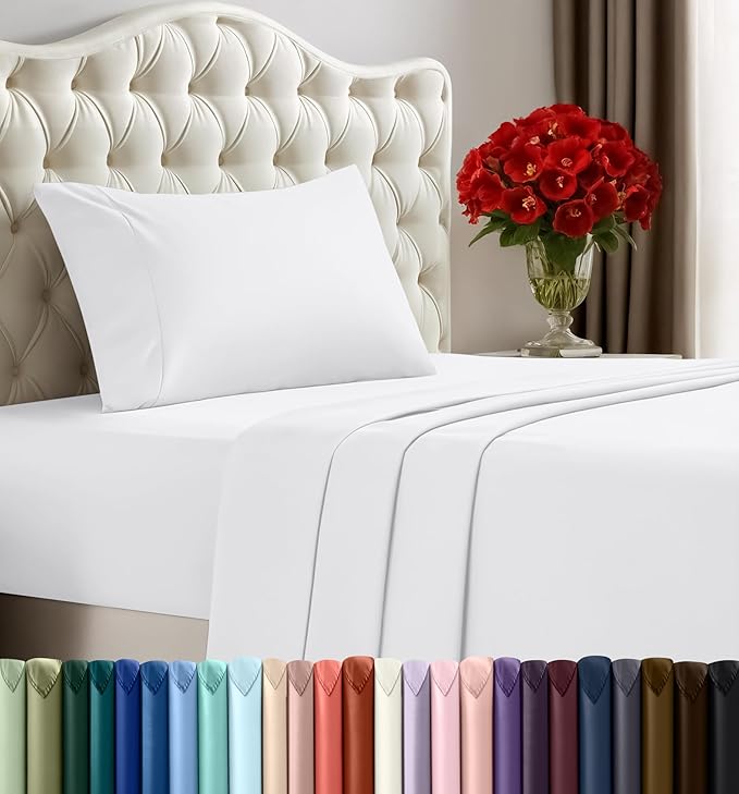 Utopia Bedding Twin XL Sheets - 3 Piece Bedding - Brushed Microfiber - Shrinkage and Fade Resistant - Easy Care (Twin Extra Long White)