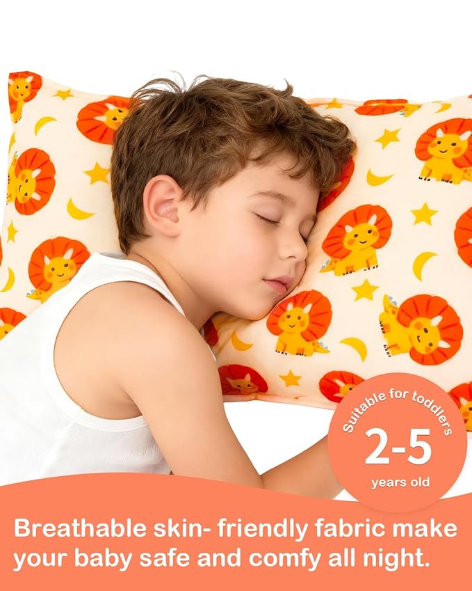 ALVABABY Toddler Pillowcase Stretchy Soft Kids Pillow Cover Fit 13"x 18" or 12"x16" Envelope for Girl Boy Sleepy Travel 2 Pack 2TPE49A
