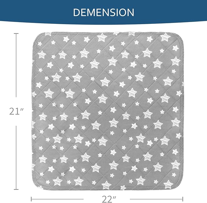 Waterproof Bed Pads Washable, Absorbent Chuck Pads Non Slip for Incontinence, Waterproof Mattress Protector for Seniors, Bedwetting Kids, Hospitals, Pets, 21"x22" 2 Pack