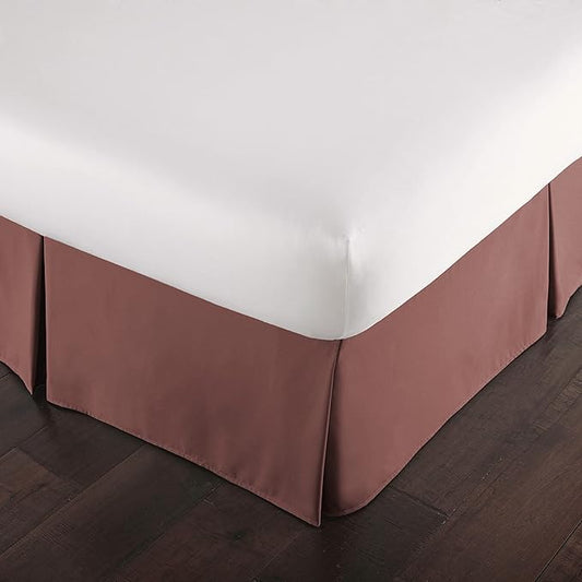 Southshore Fine Living, Inc. Queen Size Bed Skirt, 14-Inch Drop Pleated Bed Skirt for Queen Mattress, Dust Ruffle for Queen Size Bed, Marsala (Terra Cotta)