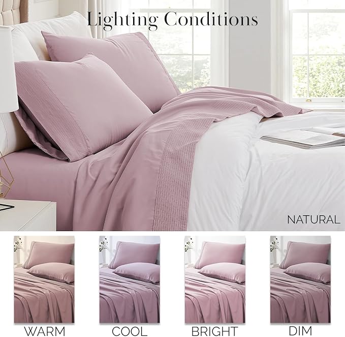Southshore Fine Living, Inc. King Bed Sheets Deep Pocket Set with 21" Deep King Fitted Sheet, King Size Pillow Cases Set of 2 | Hotel Luxury Quality | Easy Care Microfiber Sheets | Lavender