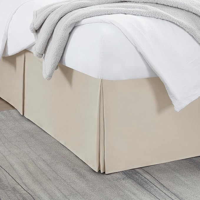 Nestl Linen Full Bed Skirt - Full Size Bed Skirt 14 Inch Drop - Brushed Microfiber Bed Skirts - Hotel Quality Pleated Bed Skirt - Shrinkage & Fade Resistant