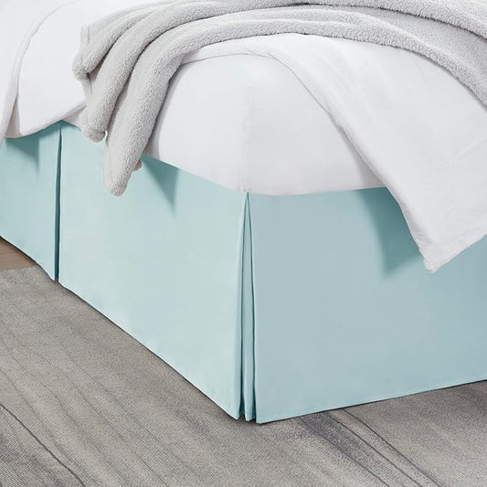 Nestl Light Baby Blue Bed Skirt King Size - King Bed Skirt 14 Inch Drop - Brushed Microfiber Bed Skirts - Hotel Quality Pleated Bed Skirt - Shrinkage & Fade Resistant