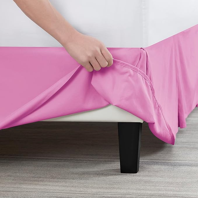 Nestl Light Pink Twin XL Bed Skirt - Twin XL Size Bed Skirt 14 Inch Drop - Brushed Microfiber Bed Skirts - Hotel Quality Pleated Bed Skirt - Shrinkage & Fade Resistant