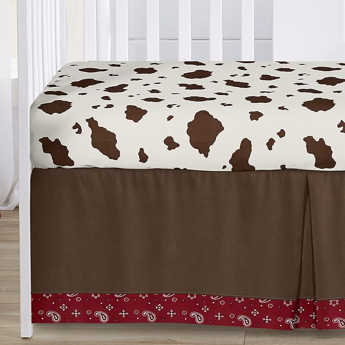 Sweet Jojo Designs 5-Piece Baby Crib Bedding Set (Western Cowboy) for Boys, Infants/Nursery incl. Blanket, Fitted Sheets, Skirt, Diaper Stacker (Southern, Country, Farm, Wild West, Horse, Country)
