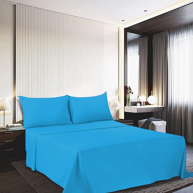 Best Season 1800 Thread Count Microfiber Fade Resistant Bed Sheet Set(1 Flat Sheet,1 Fitted Sheet and 1 Pillow Cases), Twin, Dark Teal