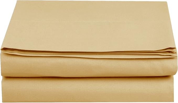 Luxury Flat Sheet on Amazon Elegant Comfort Wrinkle-Free 1500 Premier Hotel Quality 1-Piece Flat Sheet, California King Size, Gold