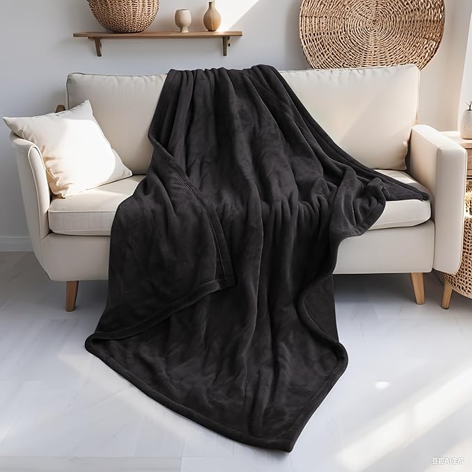 Electric Heated Blanket 50"x60" Throw Size Flannel Heated Blanket, Cozy & Warm for All Night, 5 Heat Settings & 3 Hours Auto Off, Machine Washable, Iron Grey