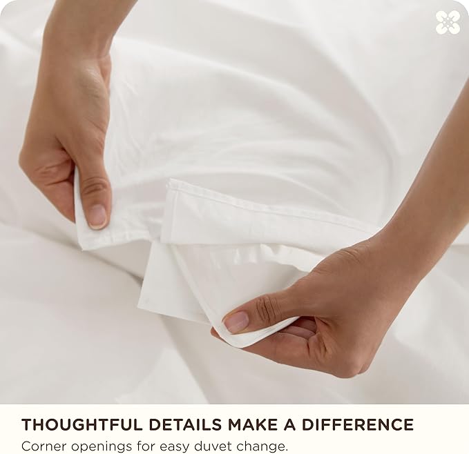 Bedsure Cotton Duvet Cover King - Luxury Slub Weave 100% Cotton Duvet Cover with a Linen Like Textured, Easy Change Durable Bedding, Coconut White, 104" x 90"