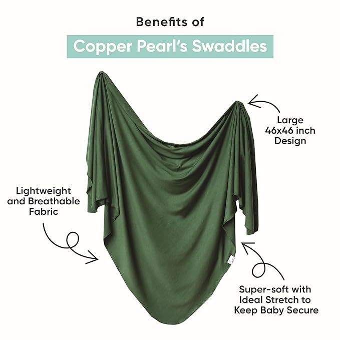 Copper Pearl Baby Swaddle Blanket - Premium Knit Baby Blanket, Large Soft Stretchy Receiving Blankets for Baby Boy and Girl, Swaddles for Newborn, Infant, and Toddler (Surf)