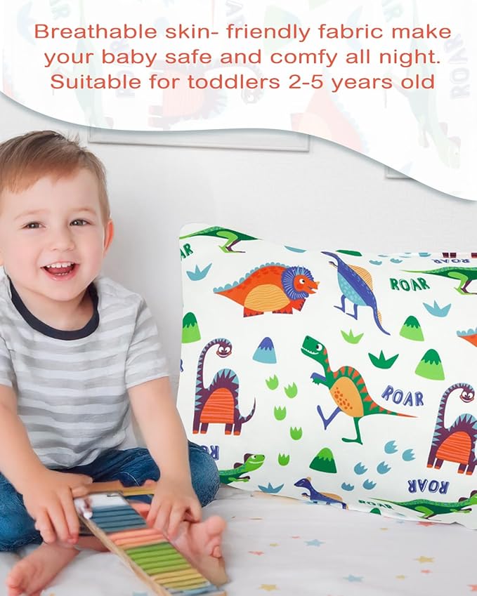 ALVABABY Toddler Pillowcases Stretchy Soft Kids Pillow Cover 2 Pack Fit 13"x 18" or 12"x16" Envelope for Girl Boy Sleepy Travel 2TPE32A