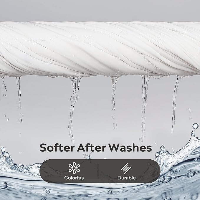 JELLYMONI White Duvet Cover Super King Size - 100% Washed Cotton Lightweight Cooling Comforter Cover, 3 Pieces Soft Bedding Set with Zipper Closure (Off White, 116"x98")