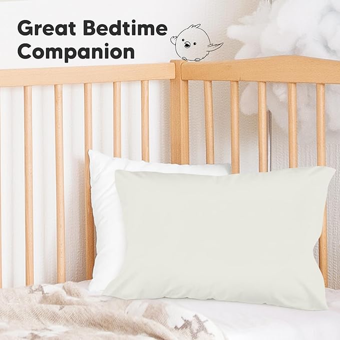 KeaBabies Toddler Pillowcase 13"x18" - Organic Cotton Toddler Pillowcase for Kids, Boys, Girls, Soft & Durable Cotton Cover for Miniature Sleepy Pillows,Cute Colors,Pillow Sold Separately(Pearl Gray)