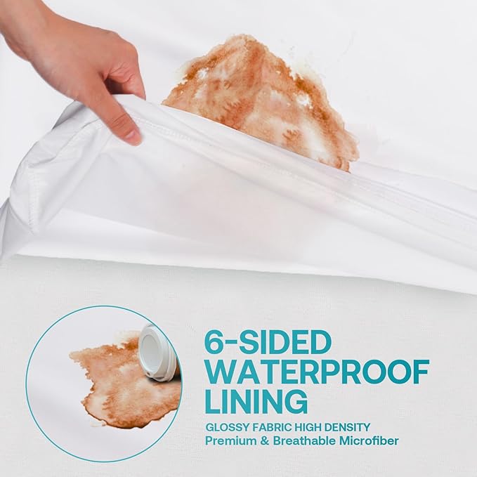 9 Inch Twin XL Mattress Protector 39"x80",Waterproof Mattress Cover with Zipper, Cooling & Thin Design, Ideal for College Dorm Hotels, Single Bed Encasement for Ultimate Protection