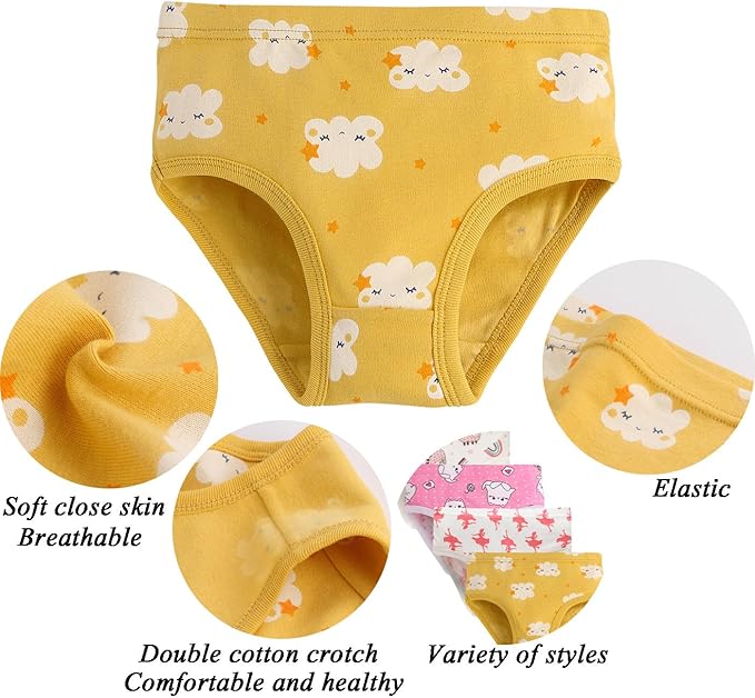 Boboking Soft Cotton Underwear Toddler Girls'Briefs Soft Undies