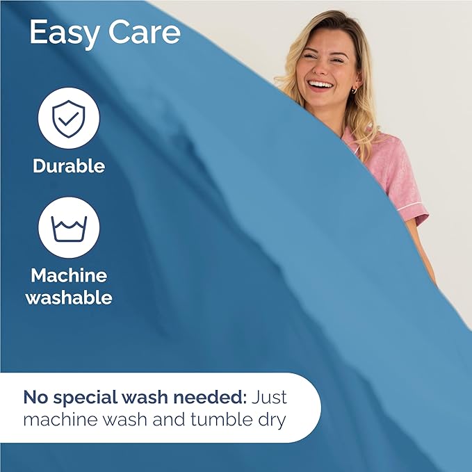 Twin XL 4 Piece Sheet Set - Comfy Breathable & Cooling - Ultra Soft Hotel Luxury Bedding Set w/ 8-16 Inch Deep Pockets - 1 Flat & 1 Fitted Sheet & 2 Pillowcases - Wrinkle Free & Easy Care - Denim Blue