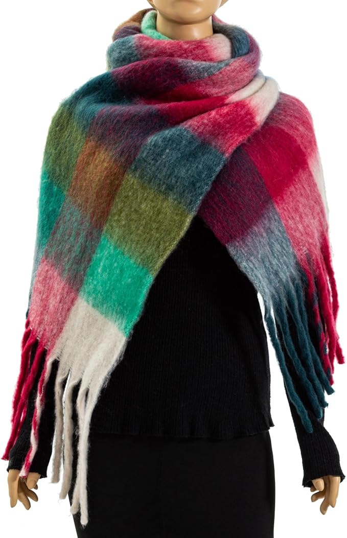 Winter Women Chunky Scarf Warm Blanket Big Thick Large Oversized Wrap Colorful Long Solid Scarves