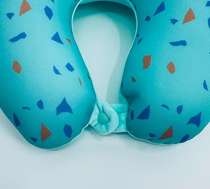 Bookishbunny U Shaped Micro Beads Microbead Neck Head Support Travel Pillow, 12"x12"x4" (ConfettiLightBlue)