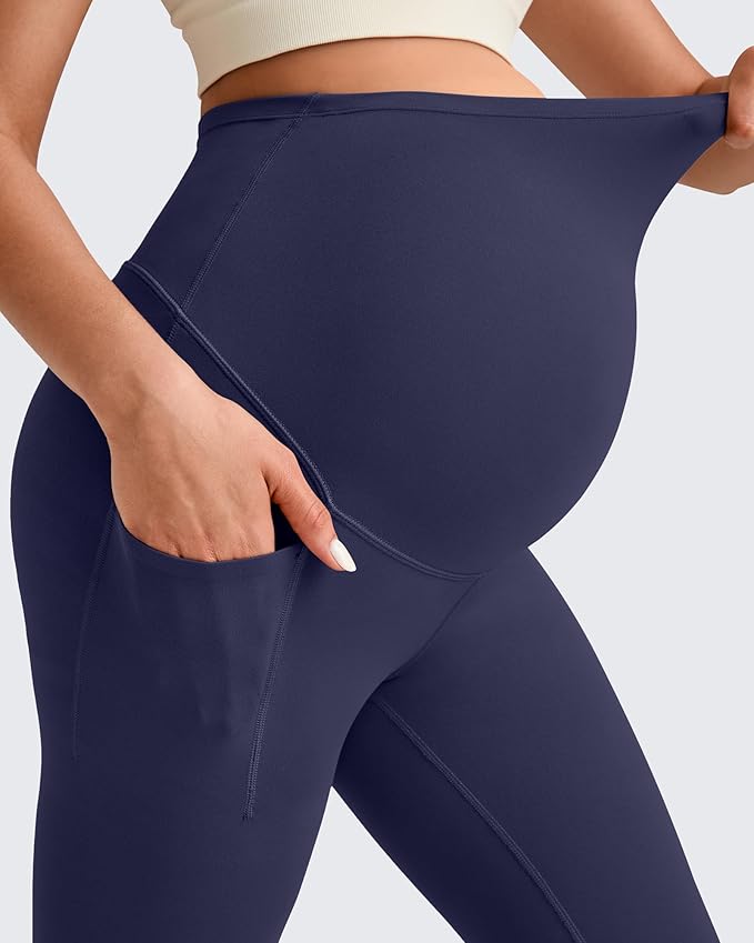 G4Free BareFeel Maternity Leggings with Pockets Over The Belly Stretchy Workout Yoga Pregnancy Pants