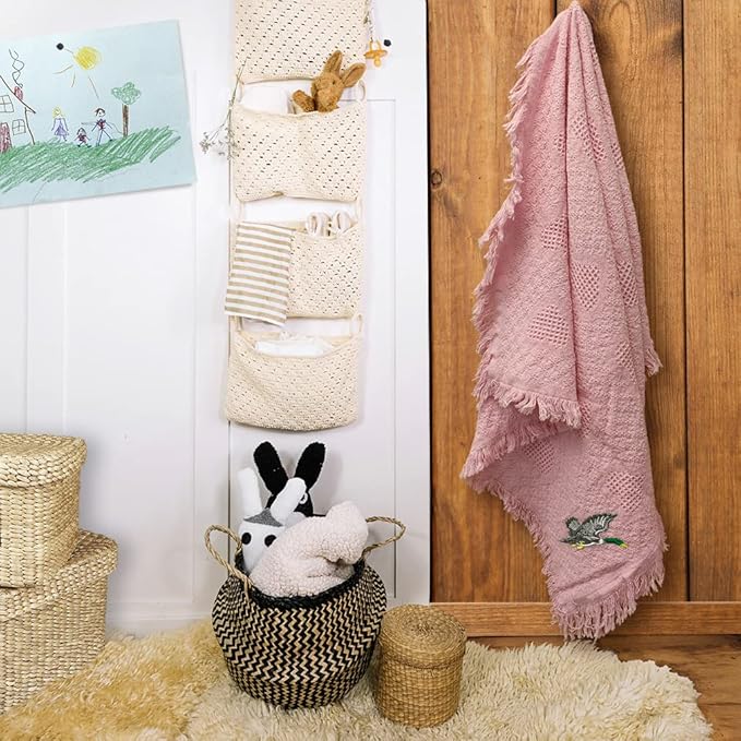 Custom Embroidery Nursery Bedding Baby Blankets for Boys & Girls Flying Duck