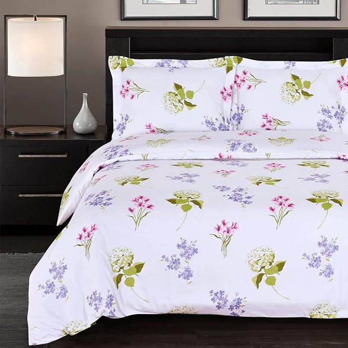 Royal Hotel Bedding Blossom Floral 4-Piece Full/Queen Comforter Set, 100-Percent Cotton, 300-Thread-Count by Royal Hotel