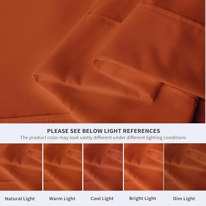 Maple&Stone King Flat Sheet 6 Pack,Premium Soft & Breathable,Brushed Microfiber Fabric,Anti-Shrinkage & Non-Fading,Bulk Flat Sheets Only King Size (Burnt Orange)