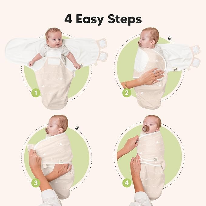 Baby Swaddle Sleep Sacks with Zipper - 3-Pack Swaddles for Newborns 0-3 Months, Infant, Baby Girls, Boys, Soft & Durable Newborn Sleep Sack, Easy Diaper Change Swaddling Blanket (Bumbly, OS)