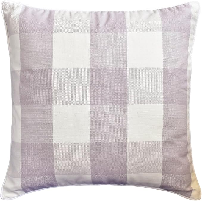 The HomeCentric King/Queen/Twin Lavender Decorative Bed Runner CA King 86"x18" Bed Runner Without Pillow Cover, Checkered, Buffalo Plaid, Check Bed Scarf on Cotton Fabric - Lavender Plaid Knots