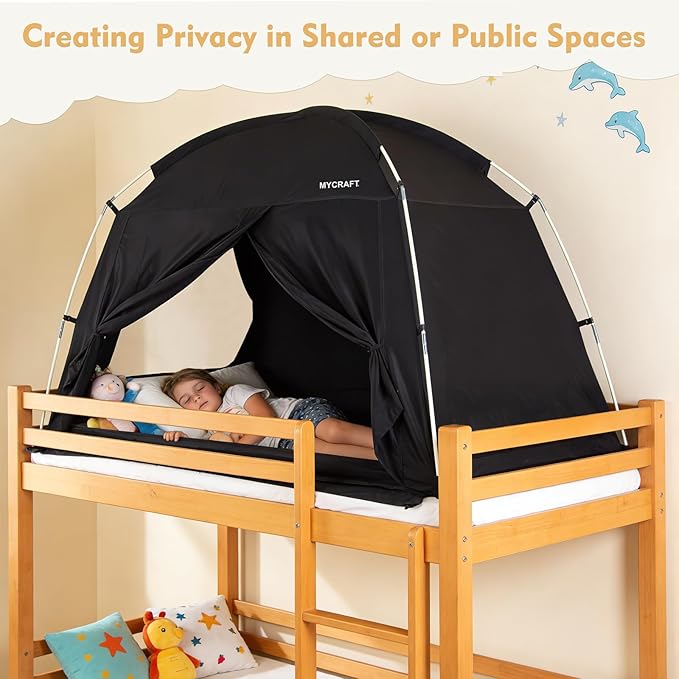 Bed Tents Canopy Bed–Privacy Dream Tent for Cozy Indoor Sleeping, Light-Reducing,and Breathable, with 4 Doors Floor Tent Bed–Available in Twin, Full, and Queen Sizes