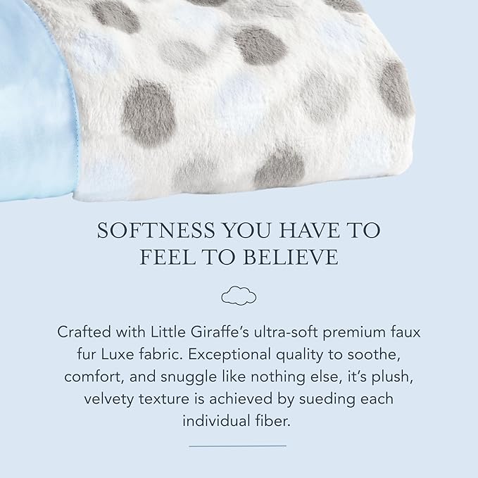 Little Giraffe Unisex Luxe Dot Baby Blanket Blue One Size