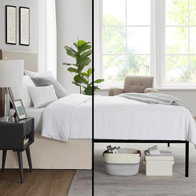 Nestl Linen Full XL Bed Skirt - Full XL Size Bed Skirt 14 Inch Drop - Brushed Microfiber Bed Skirts - Hotel Quality Pleated Bed Skirt - Shrinkage & Fade Resistant