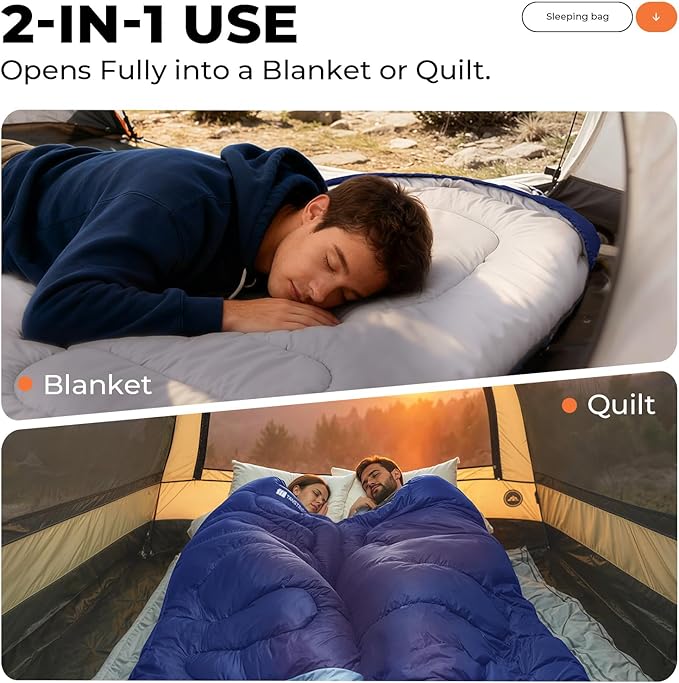Sleeping Bags for Adults Warm Weather,Backpacking Compact Lightweight Camping Sleeping Bag with Compression Sack for Kids,Camping Essentials Gear for Hiking,Travel,Climb,Outdoor, Indoor