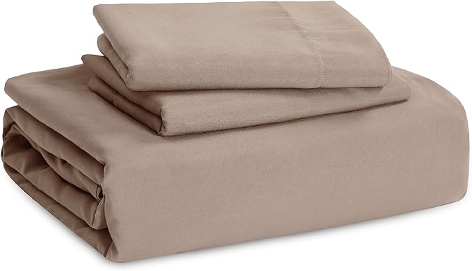 Bedsure Khaki Duvet Cover Queen Size - 3 Pieces Prewashed Cotton-Like Polyester Extra Soft Bedding Set, Includes 1 Duvet Cover 90x90 Inches with Zipper Closure & 2 Pillow Shams, Comforter Not Included