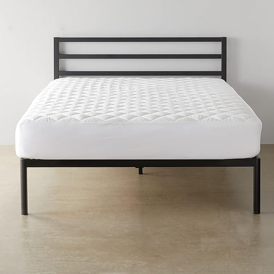 Amazon Basics Hypoallergenic Quilted Mattress Topper Pad, Cover 18 Inches Deep, Full, White