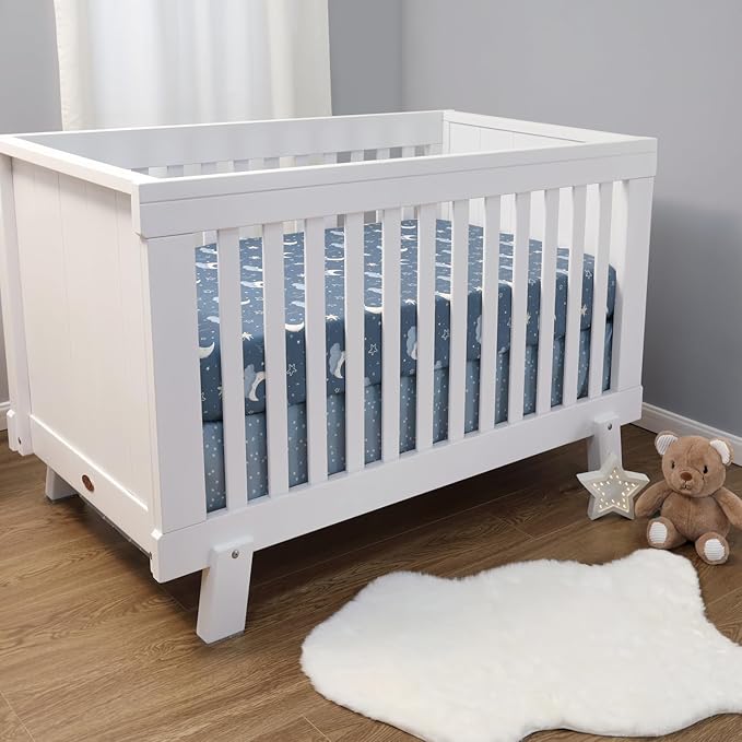 The Peanutshell 3 Piece Celestial Serenity Baby Crib Bedding Set Boy Nursery Decor Boy Crib Comforter Set, Boho Neutral Quilt and Accessories, Gender Neutral