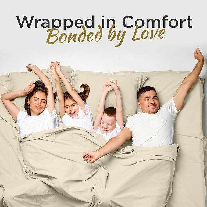 Full XL 100% Microfiber Double Brushed Sheet Set - Extra-Soft, Breathable & Wrinkle-Free - 15" Deep Pockets, 54" x 80" - Ideal for Extra Long Full Beds - 4PC Set (Full XL, Beige)