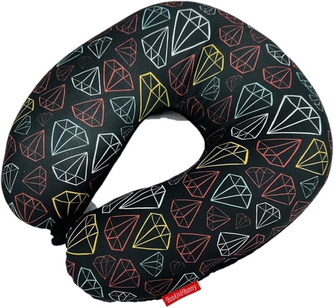 Bookishbunny U Shaped Micro Beads Microbead Neck Head Support Travel Pillow, 12"x12"x4" (Diamond)