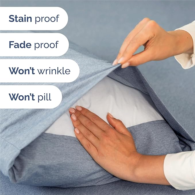 King 6 Piece Sheet Set - Comfy Breathable & Cooling - Soft Hotel Luxury Bedding Set with 8-16 Inch Deep Pockets - 1 Flat & 1 Fitted Sheet & 4 Pillowcases - Wrinkle Free & Easy Care - Heathered Blue