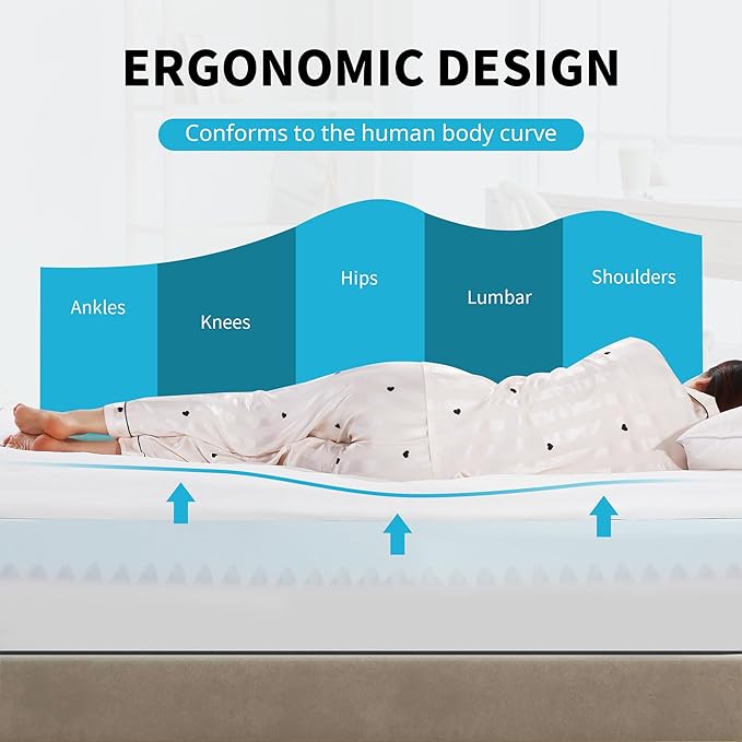 HOMBYS 6 Inches Thickness Mattress Topper Twin Size, Dual Layer Design Soft Pillow Top Mattress Topper, Puffy Mattress Pad Topper for Back Pain Reilef