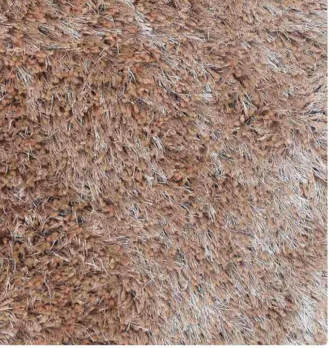 Hand Tufted SHAG Polyester ECO-Friendly Area Rugs - 8'x8', Square, Beige, Solid Plain Design, High Pile Thick Handmade Anti Skid Area Rugs for Living Room, Bed Room K00111