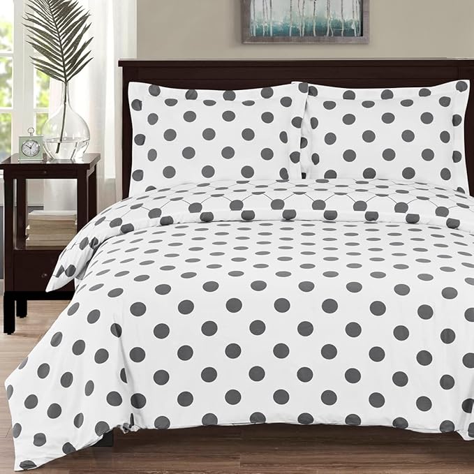 Royal Hotel Bedding Polka Dots Percale 3 Piece Full/Queen Comforter Set, 100-Percent Cotton