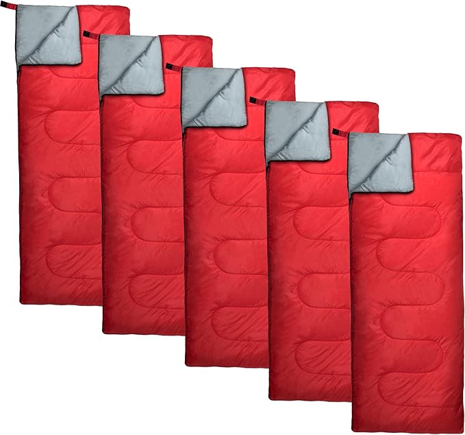 Bulk 10 Pack Envelope Sleeping Bags, 4 Seasons Warm or Cold Lightweight Indoor Outdoor Sleeping Bags for Adults, Backpacking, Camping