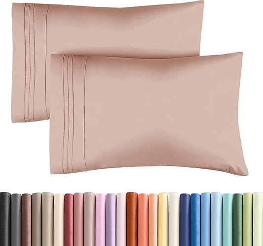 Queen Pillow Cases Set of 2 - Ultra Soft Hotel Quality Pillowcase Covers - Comfy, Cozy & Wrinkle Free - Shrinkage, Stain and Fade Resistant - Machine Washable Pillow Protectors - 2 Piece Set - Mauve