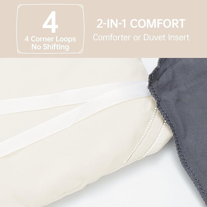 MUXHOMO Oversized King Comforter Sets, All Season Ultra Soft Down Alternative Bedding - 3 Piece Lightweight Bed Set Includes 1 Comforter (120"x98") and 2 Pillow Shams (20"x36"), Ivory
