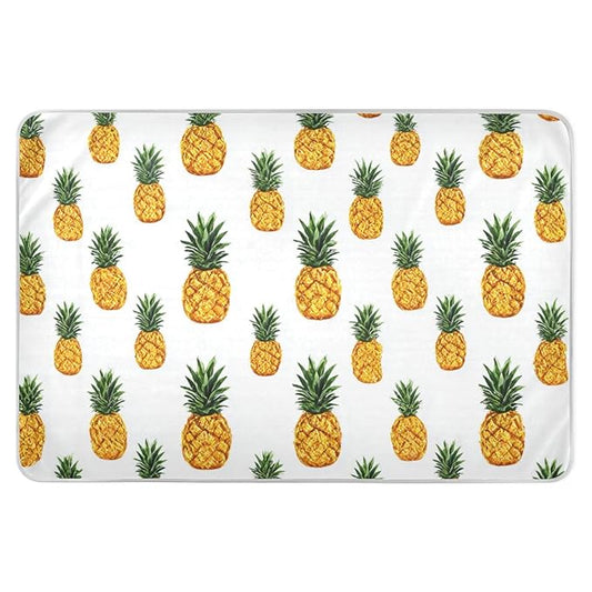 Waterproof Bed Pad Reusable Changing Pad Toddler Mattress Protector Large Pee Pad Baby Diaper Pad Soft Washable Liner White Pineapple