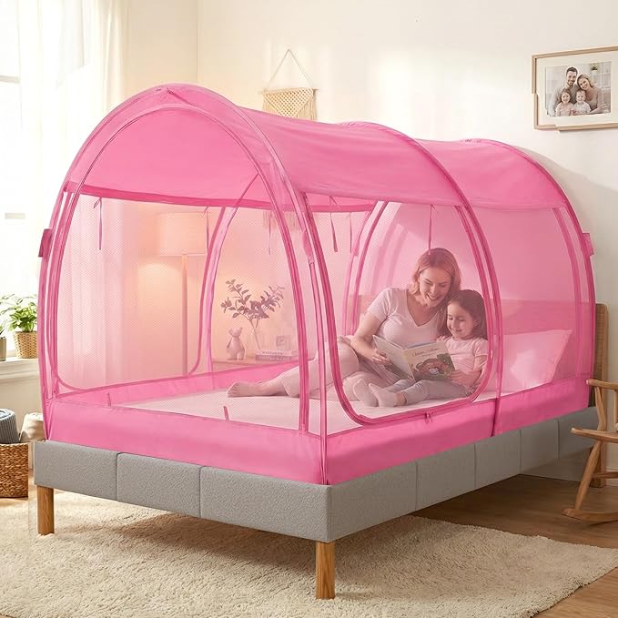 LEEDOR® Bed Tent Dream Tents Bed Canopy Shelter Cabin Indoor Privacy Warm Breathable Pop Up Twin/Full/Queen for Kids and Adult Patent Pending(Mattress Not Included)