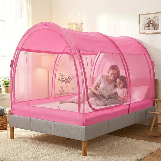 LEEDOR® Bed Tent Dream Tents Bed Canopy Shelter Cabin Indoor Privacy Warm Breathable Pop Up Twin/Full/Queen for Kids and Adult Patent Pending(Mattress Not Included)