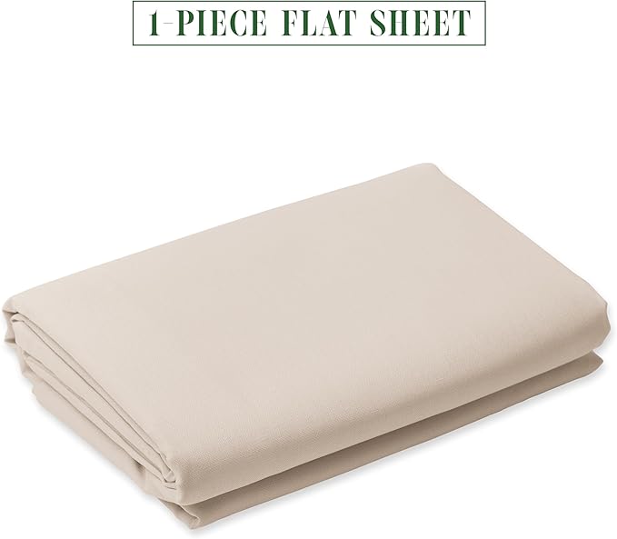 Luxury Flat Sheet on Amazon Elegant Comfort Wrinkle-Free 1500 Premier Hotel Quality 1-Piece Flat Sheet, Twin/Twin XL Size, Cream