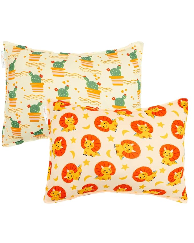 ALVABABY Toddler Pillowcase Stretchy Soft Kids Pillow Cover Fit 13"x 18" or 12"x16" Envelope for Girl Boy Sleepy Travel 2 Pack 2TPE49A